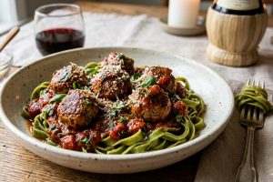 húsgombóc tésztával